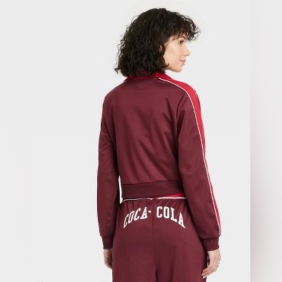 Coca-Cola red tricot Zip-Up top (XS) & Wide Leg pants (small) retro tracksuit - Picture 5 of 10